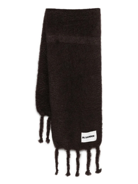  Jil Sander Fringed Wool Scarf - Brown 