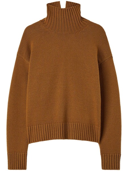  Jil Sander Funnel-neck Cashmere Blend Jumper - Brown 