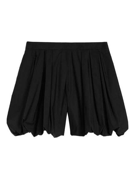  Jil Sander Gathered Balloon Poplin Shorts - Black 