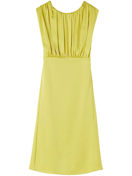  Jil Sander Gathered Sleeveless Midi Dress - Green 