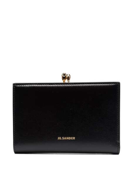  Jil Sander Goji Logo Clasp Wallet - Black 