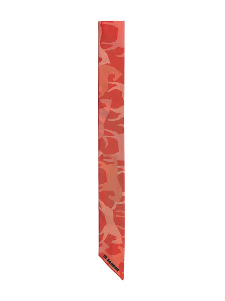  Jil Sander Horse-print Logo Bandeau Scarf - Red 