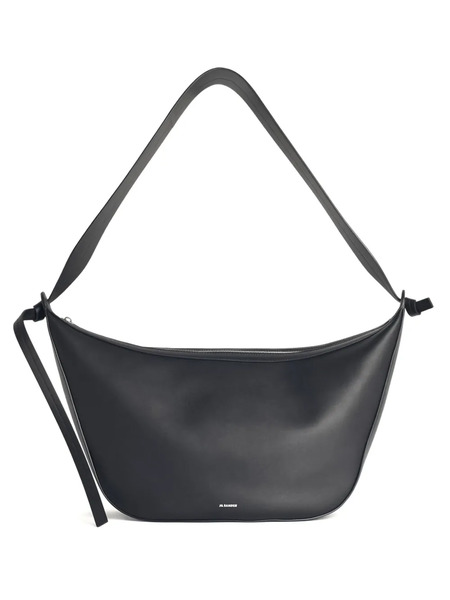  Jil Sander Knotted Leather Shoulder Bag - Black 