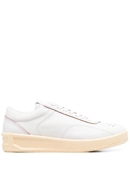 Jil Sander Lace-up Leather Sneakers - White 