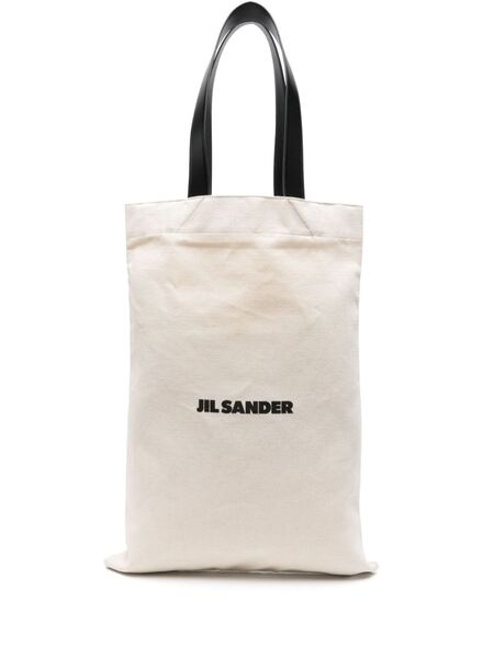  Jil Sander Large Flat Shopper Tote Bag - Neutrals 