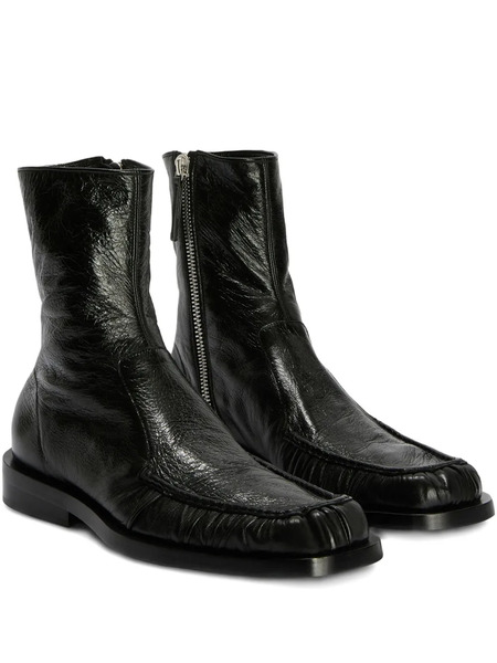  Jil Sander Leather Ankle Boots - Black 