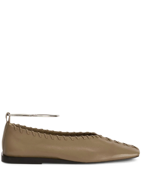  Jil Sander Leather Ballet Flats - Brown 