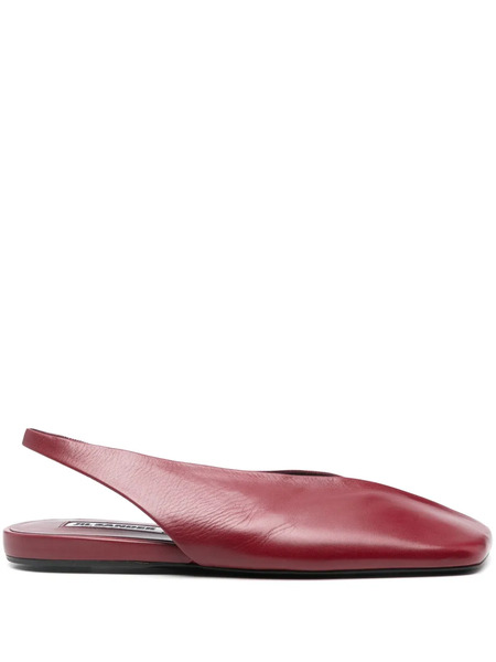  Jil Sander Leather Ballet Flats - Red 