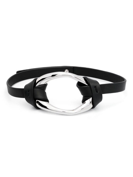  Jil Sander Leather Choker Necklace - Black 