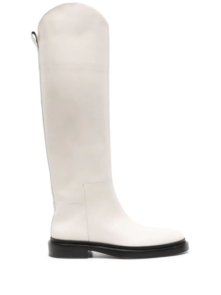  Jil Sander Leather Knee-high Riding Boots - White 