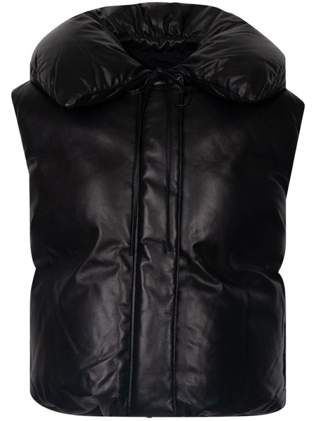  Jil Sander Leather Padded Gilet - Black 