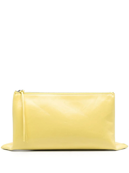  Jil Sander Logo-debossed Clutch Bag - Yellow 