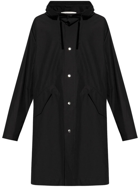  Jil Sander Logo Parka Coat - Black 