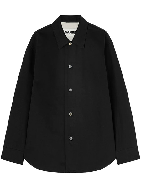  Jil Sander Logo-patch Denim Shirt - Black 