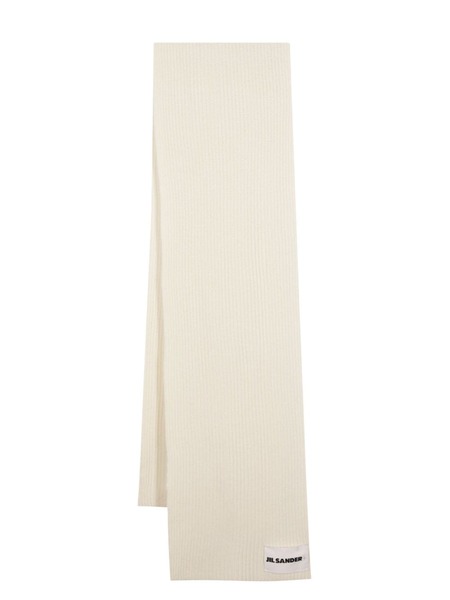  Jil Sander Logo-patch Wool Scarf - Neutrals 