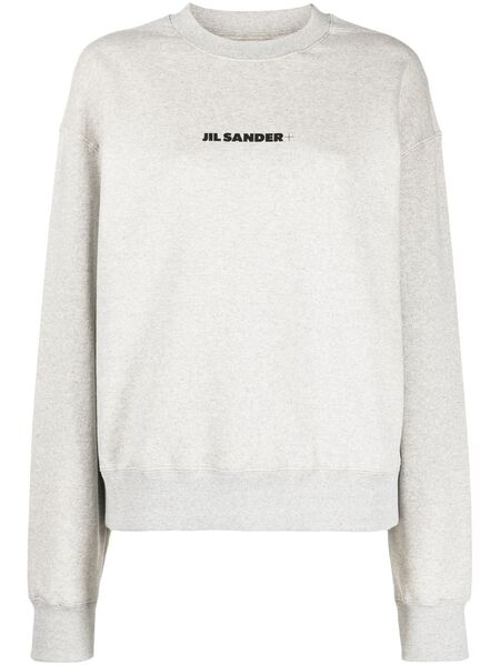  Jil Sander Logo-print Cotton Sweatshirt - Grey 