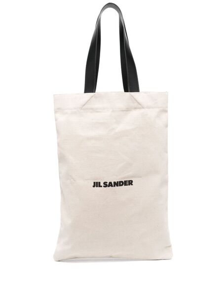  Jil Sander Logo-print Linen Tote Bag - Neutrals 