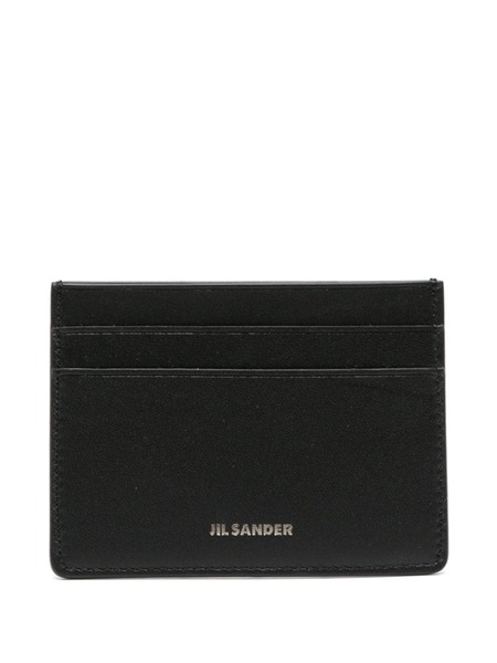  Jil Sander Logo-stamp Leather Cardholder - Black 