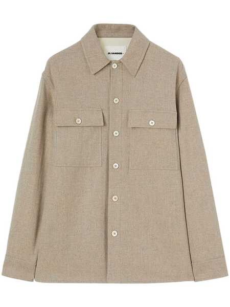  Jil Sander Long-sleeve Flannel Shirt - Neutrals 