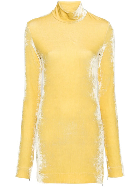  Jil Sander Long-sleeve Velvet Top - Yellow 