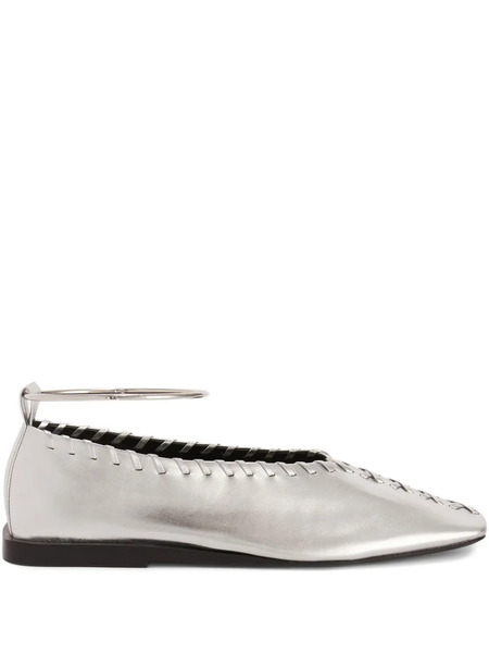 Jil Sander Metallic Ballet Flats - Silver 