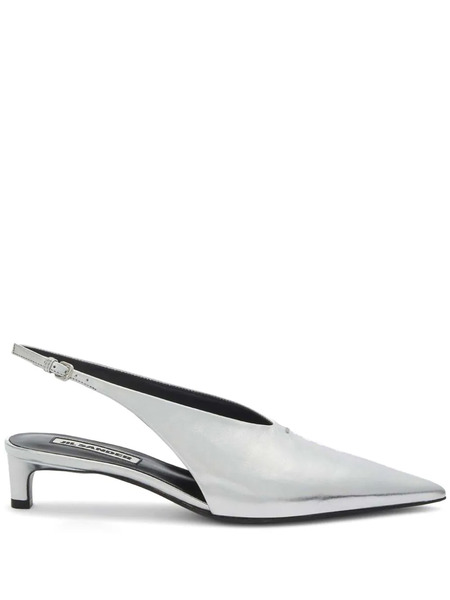  Jil Sander Metallic Slingback Pumps - Grey 