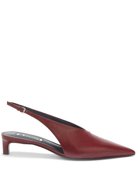  Jil Sander 45mm Slingback Leather Pumps - Red 