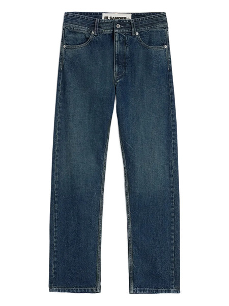  Jil Sander Multi-stitched Embossed Logo Trousers - Blue 