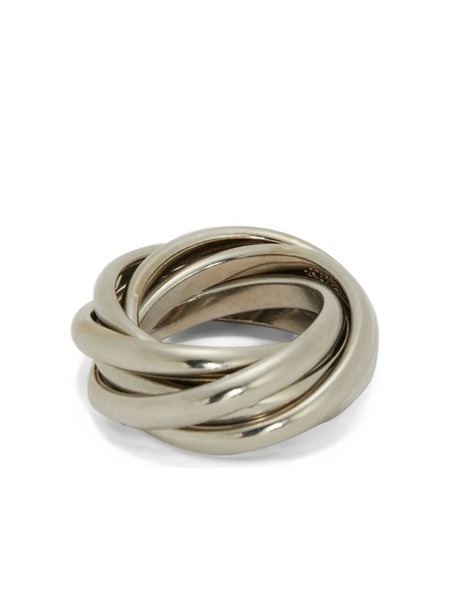  Jil Sander Multilayer Engraved-logo Ring - Silver 