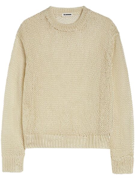  Jil Sander Open Knit Sweater - Neutrals 