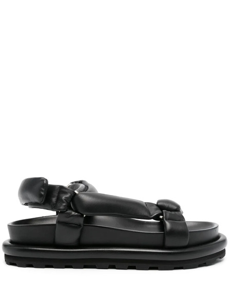  Jil Sander Padded Leather Sandals - Black 