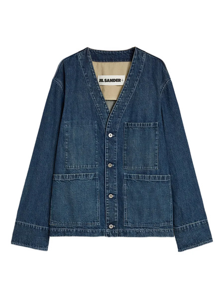  Jil Sander Patch Pocket Cotton Shirt Jacket - Blue 