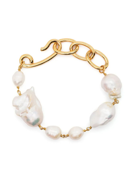  Jil Sander Pearl-pendant Chain Bracelet - Gold 