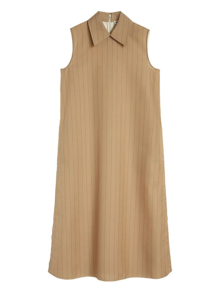  Jil Sander Pinstriped Midi Dress - Neutrals 