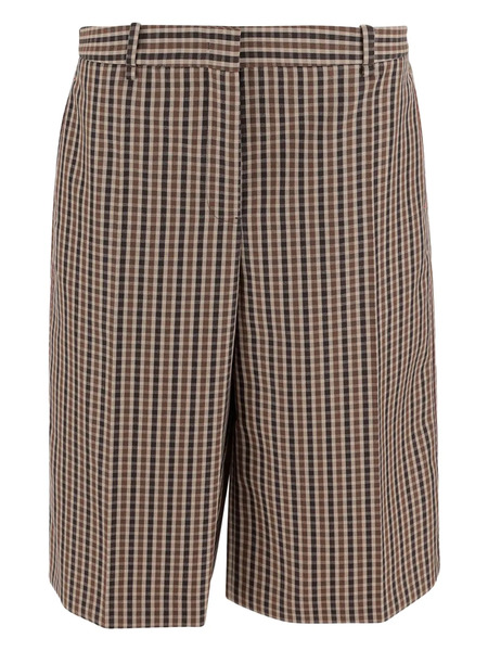  Jil Sander Plaid Wool Shorts - Brown 