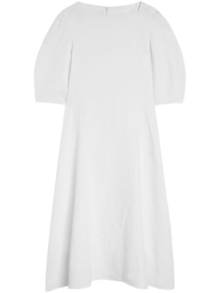  Jil Sander Puff-sleeves Dress - White 