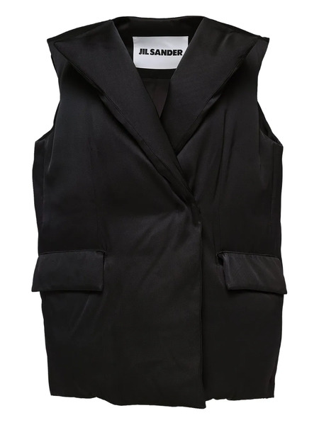  Jil Sander Quilted Lapels Vest - Black 