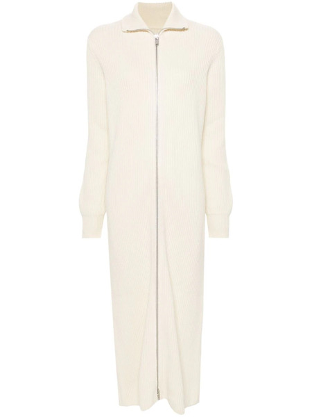  Jil Sander Ribbed-knit Maxi Dress - Neutrals 