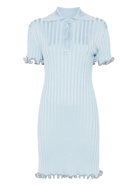  Jil Sander Ribbed-knit Mini Dress - Blue 