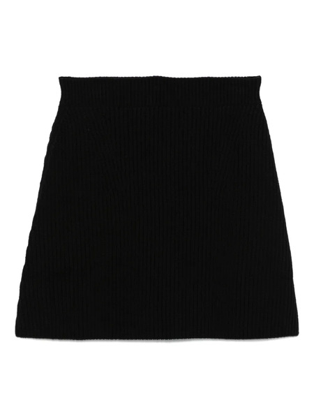  Jil Sander Ribbed-knit Wool Mini Skirt - Black 