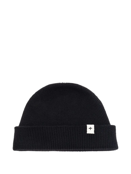  Jil Sander+ Ribbed Logo Beanie Hat - Black 