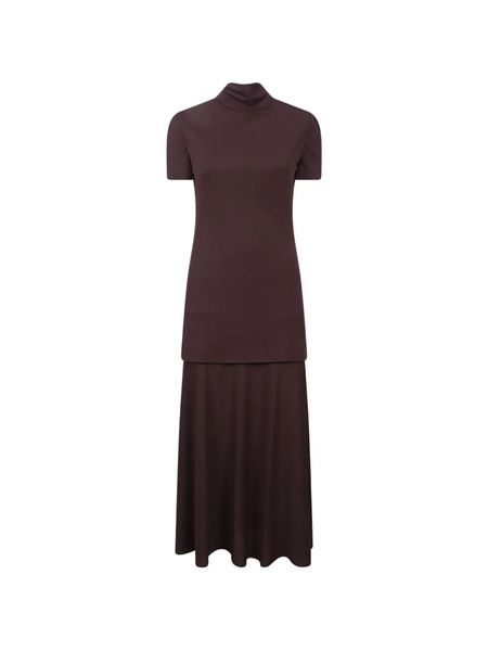  Jil Sander Roll-neck Maxi Dress - Brown 