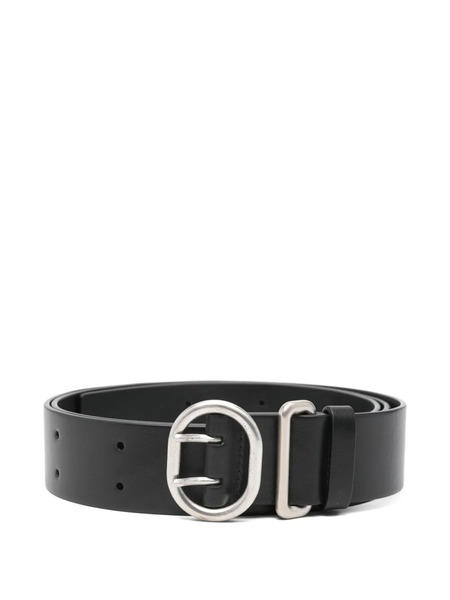  Jil Sander Round Buckle Belt - Black 