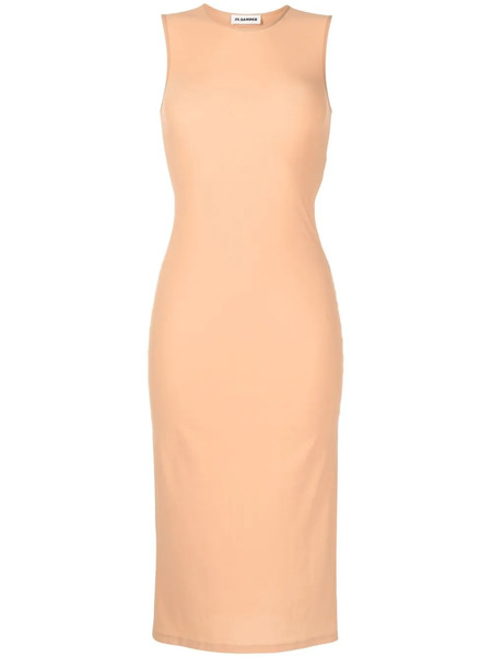  Jil Sander Round-neck Sleeveless Midi Dress - Neutrals 