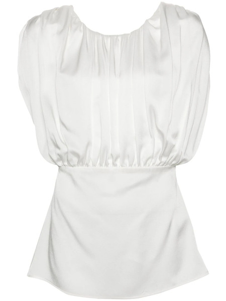  Jil Sander Ruched-detailed Sleeveless Blouse - White 