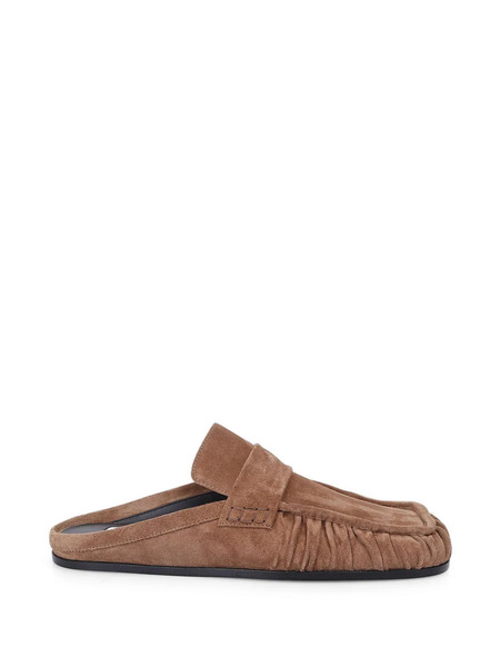  Jil Sander Sabot Suede Mules - Brown 