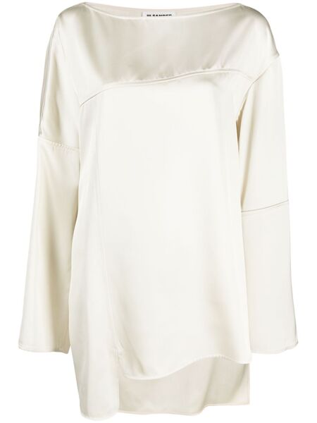  Jil Sander Seam-detail Crepe Blouse - Neutrals 