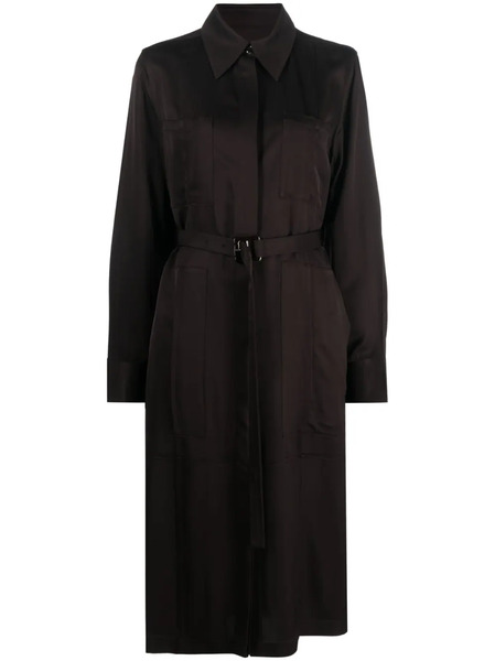  Jil Sander Single-breasted Belted-waist Coat - Brown 