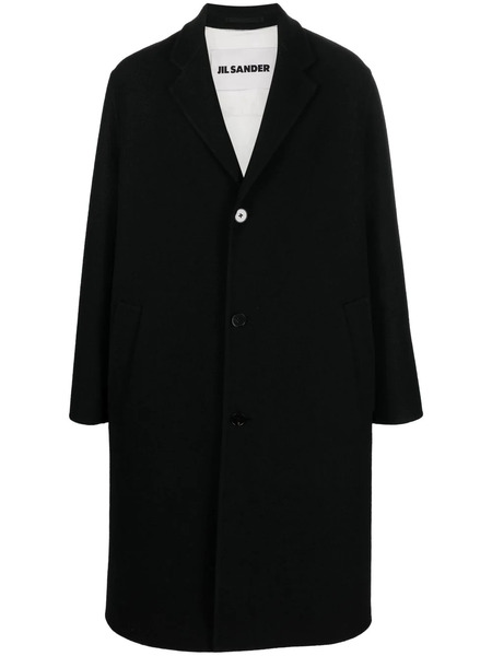  Jil Sander Single-breasted Mid-length Coat - Black 