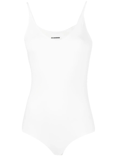  Jil Sander Sleeveless Stretch Bodysuit - White 